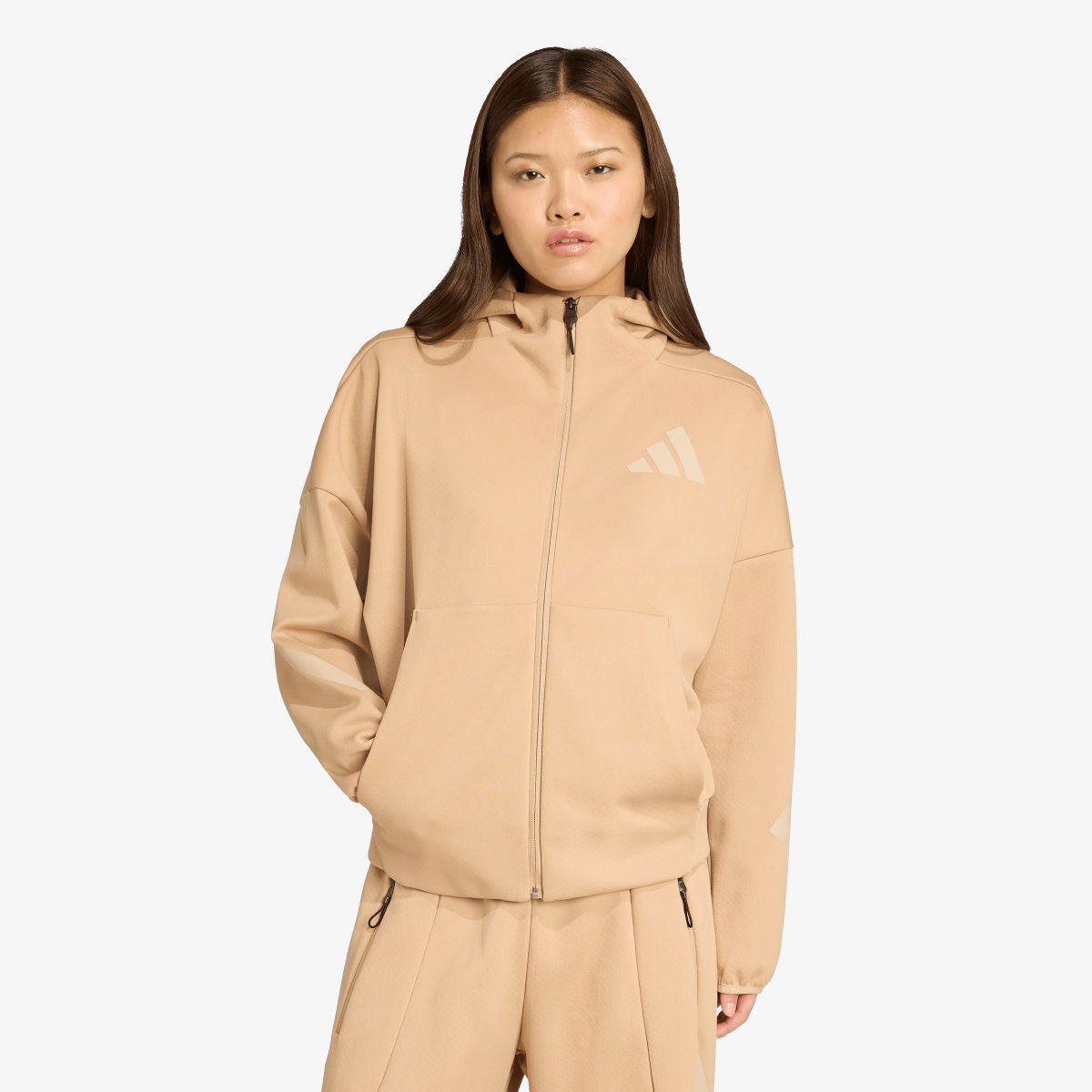 Mikina adidas Performance Z.N.E. Full-Zip Hoodie Béžová | JY5970, 1