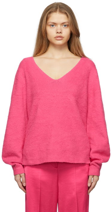 Sveter Helmut Lang Helmut Lang Brushed Cloud V-Neck Sweater Ružová | L09HW713, 0