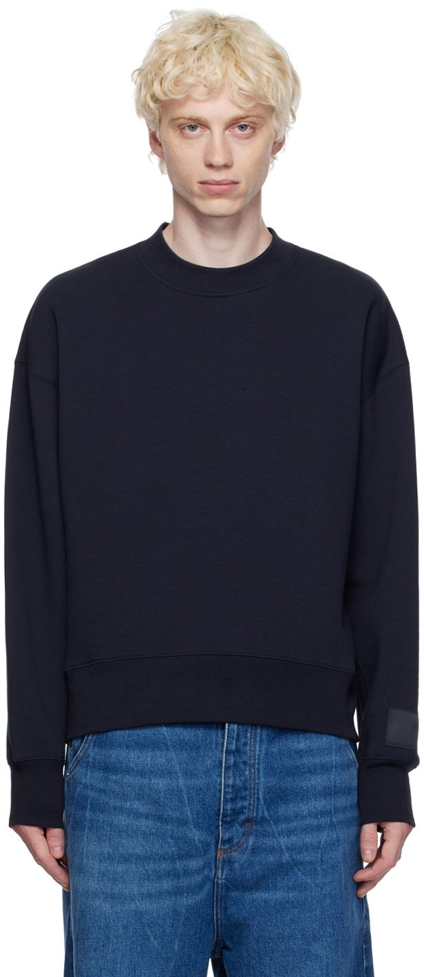 Mikina AMI Crewneck Sweatshirt Navy | USW017.740, 0
