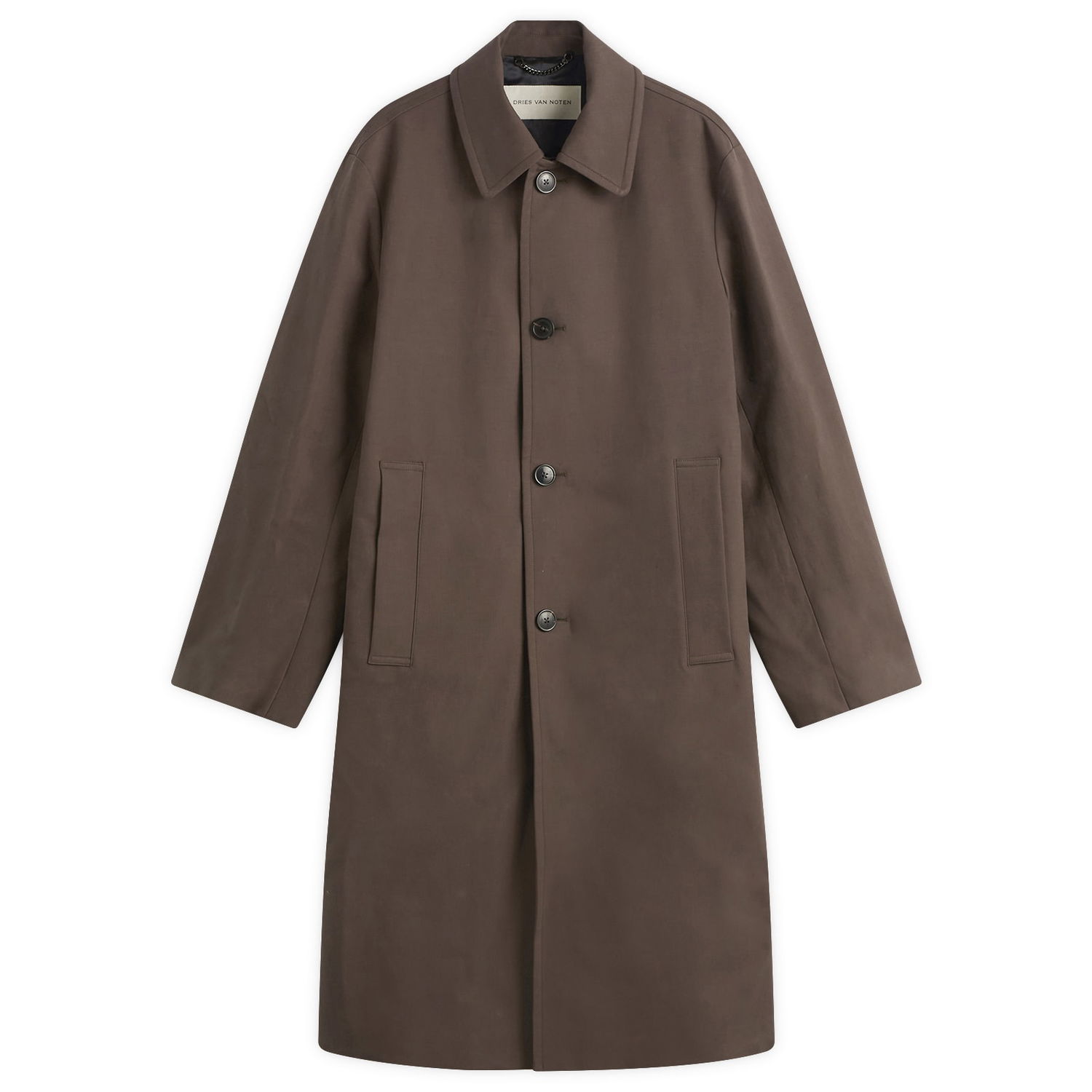 Kabáty Dries Van Noten Dries Van Noten Water Repellent Double Faced Cotton Coat, Size Large Hnedá | 252-020243-2106-705, 0