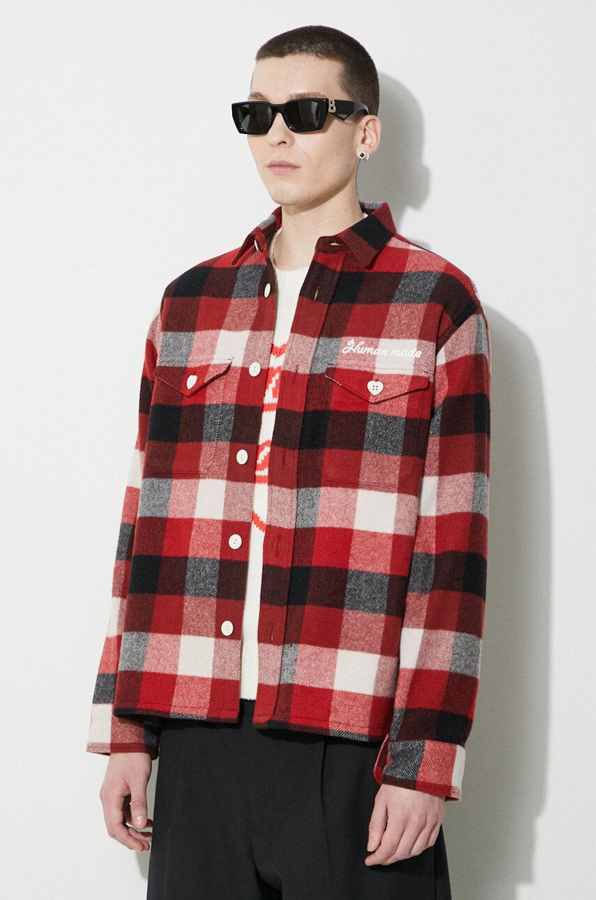 Wool Check Relaxed Shirt