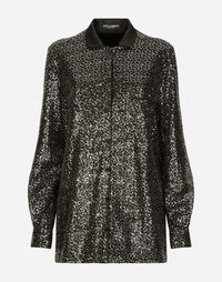 Sequined Long Sleeve Shirt