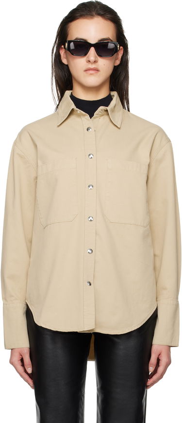 Košeľa Anine Bing Dante Relaxed-Fit Long Sleeve Shirt Béžová | A-07-10546-OMA10, 0