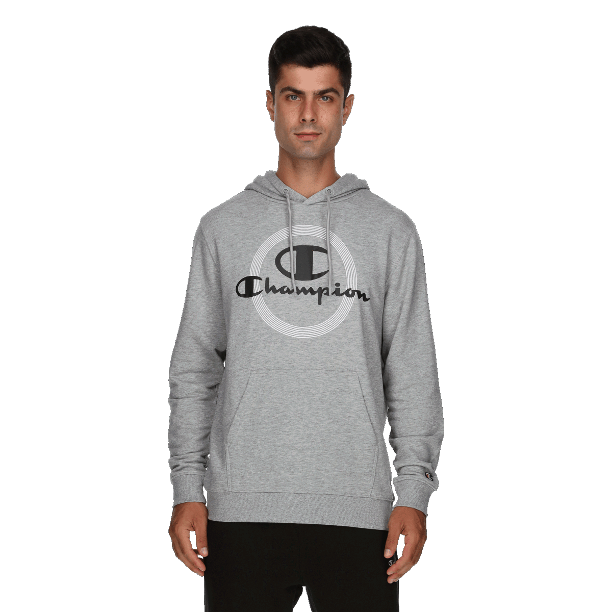 Mikina Champion Drawstring Hoodie with Concentric Circle Print Šedá | 220874-EM006, 0