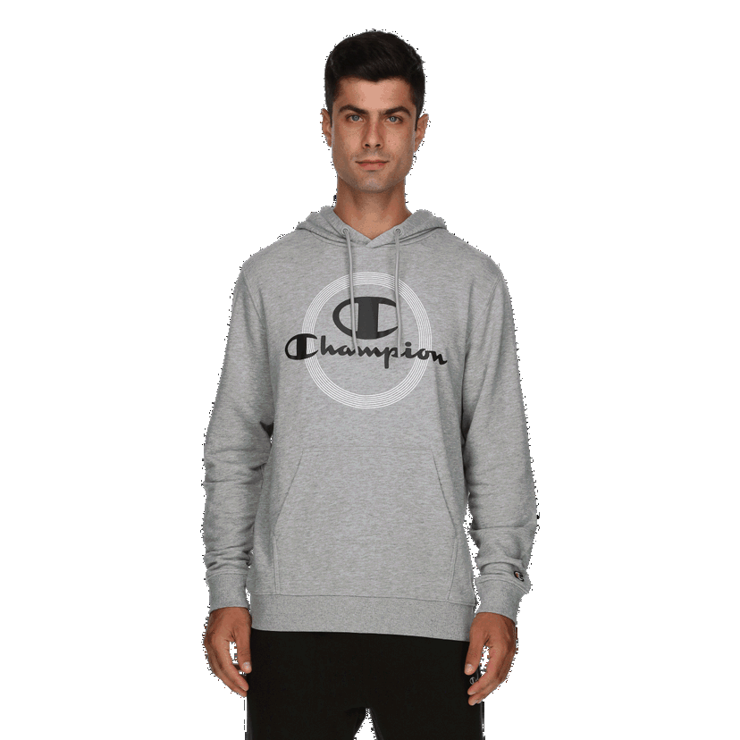Mikina Champion Drawstring Hoodie with Concentric Circle Print Šedá | 220874-EM006