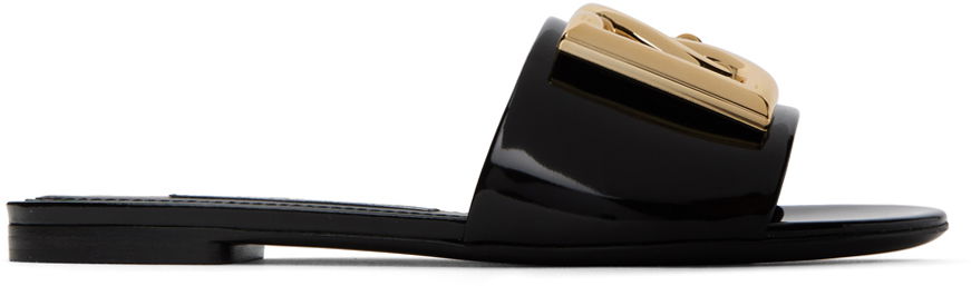 Tenisky a topánky Dolce & Gabbana Black Logo Slides Čierna | CQ0455 A1037, 0