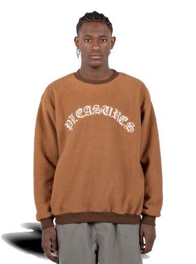 Mikina Pleasures Mars Sherpa Crewneck Brown Hnedá | P23SP019-BROWN