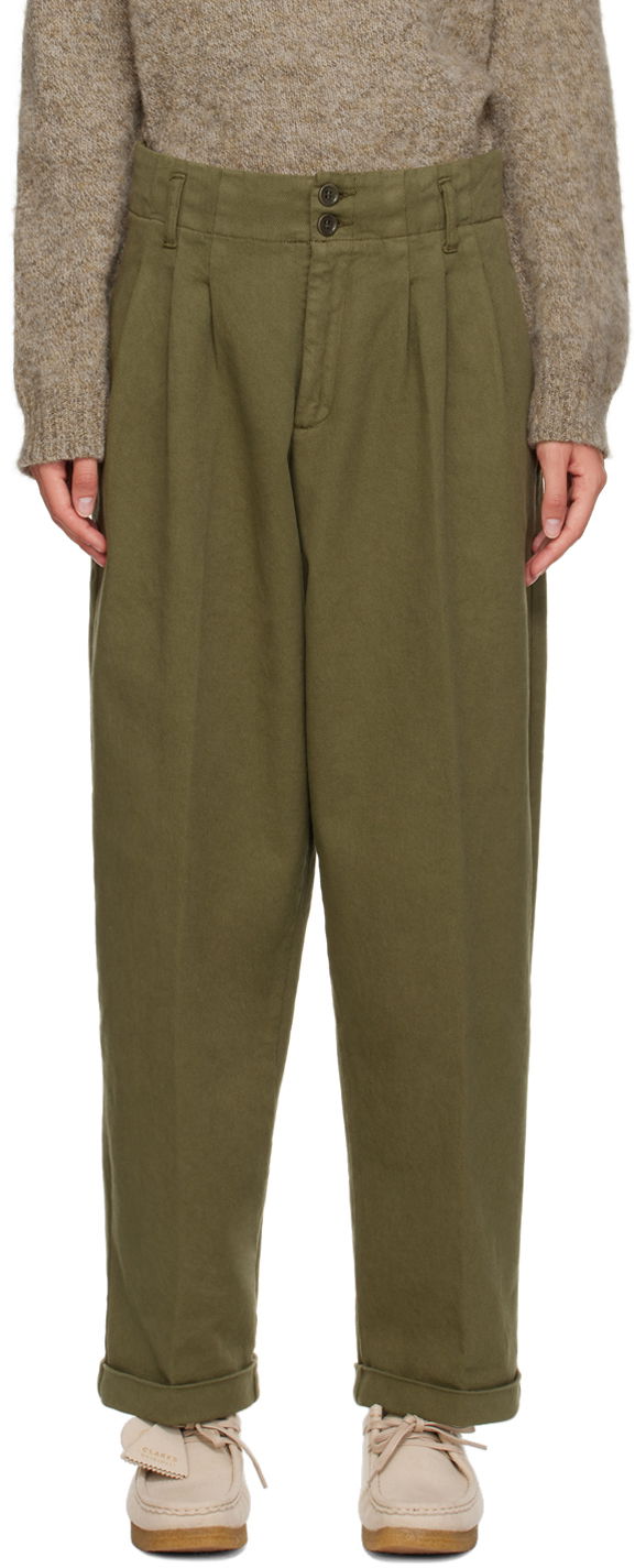 Nohavice YMC YMC Keaton Pleated Trousers Zelené | Q4AZG, 0