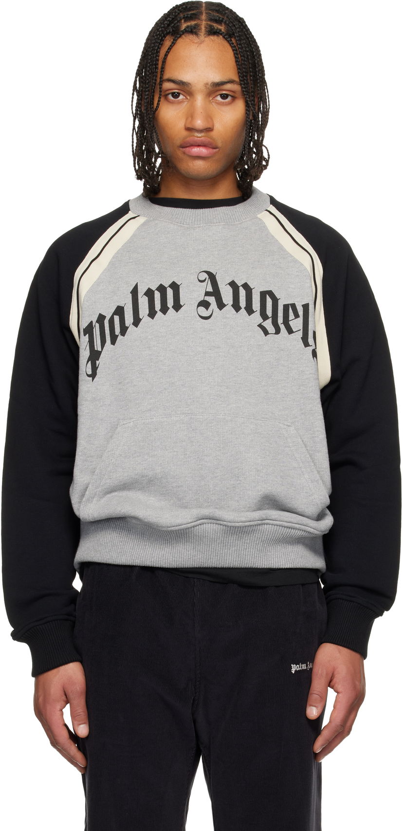 Mikina Palm Angels Palm Angels Curved Logo Raglan Track Crew Sweatshirt Rôznofarebný | PMBA08LF25FLE0010810