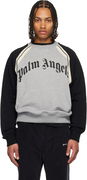Palm Angels Curved Logo Raglan Track Crew Sweatshirt