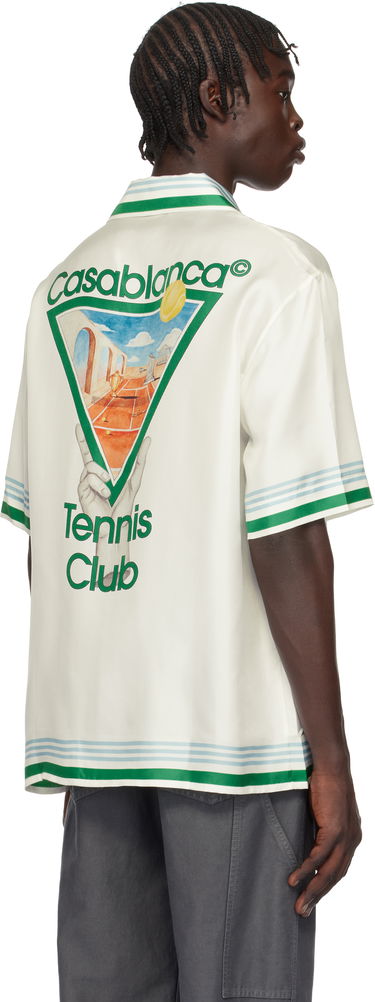 Košeľa Casablanca Tennis Icon Print Relaxed Shirt Biela | U-MPS25-SH-003-08, 2