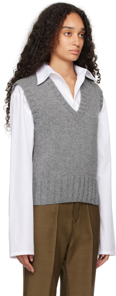 Sveter YMC Heidi Knit Vest Šedá | Q8XAO, 1