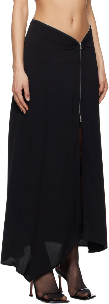 Sukňa Nanushka Nanushka Zella Maxi Asymmetrical Zip Skirt Čierna | NW25RSSK19299, 1
