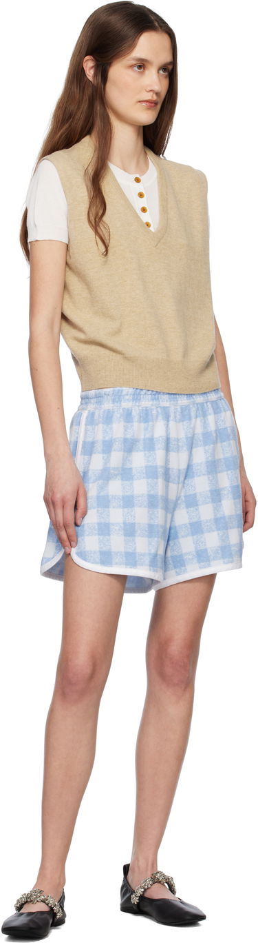 Šortky Anna Sui Anna Sui Gingham Terry Shorts Modrá | 225A40, 3