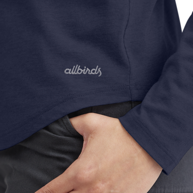 Tričko Allbirds Merino Wool Long Sleeve T-Shirt, Size XS Navy | A12115W, 3