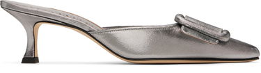 Tenisky a topánky Manolo Blahnik Manolo Blahnik Maysale Buckle Kitten Heel Mules Metalická | 125-2920, 0