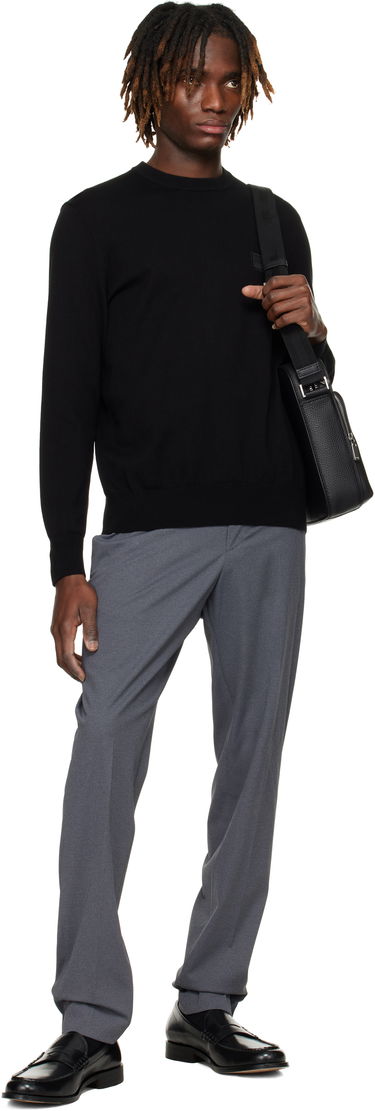 Sveter BOSS BOSS Cotton-Cashmere Regular-Fit Sweater Čierna | 50527583, 3