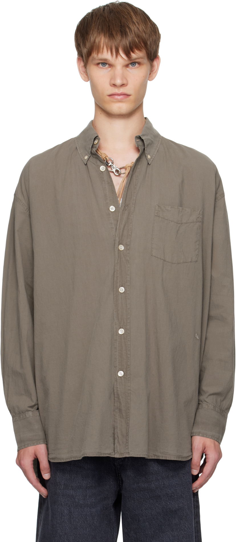 Košeľa OUR LEGACY Our Legacy Borrowed Button-Down Shirt Zelené | M4252BC