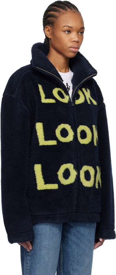 Bomber bunda JW Anderson JW Anderson 'Look Look Look' Fleece Zip-Up Jacket Navy | JK0375-PG1711, 1