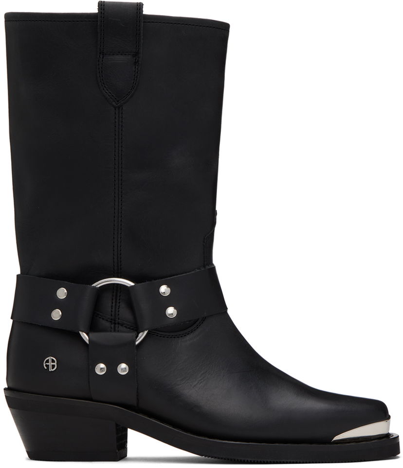 Oblečenie Anine Bing ANINE BING Ryder Leather Harness Boots Čierna | A-14-1136-000