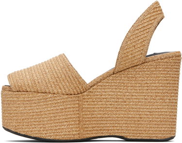Tenisky a topánky Alaïa ALAÏA Wedge Paper Straw Heeled Sandals Béžová | AA3S129TK054, 2