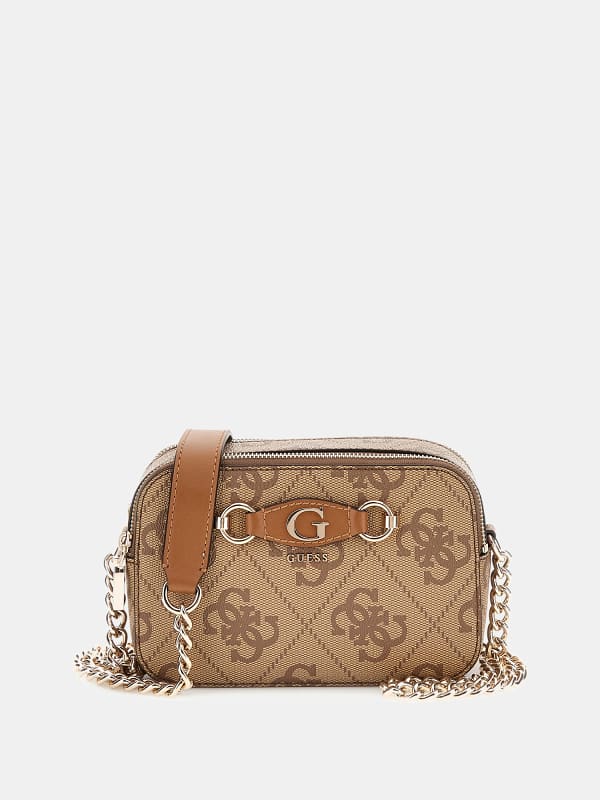 Kabelka GUESS Izzy 4G Logo Mini Crossbody Bag Hnedá | HWOS8654140, 0