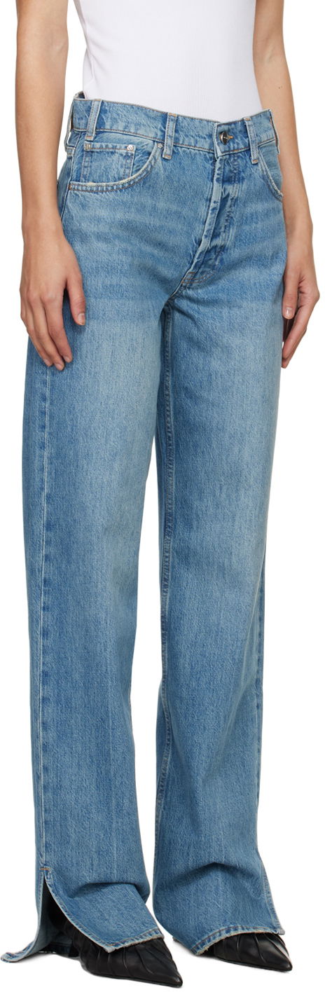 Džínsy Anine Bing Anine Bing Roy Split Hem Jeans Modrá | A-06-1113-477, 1