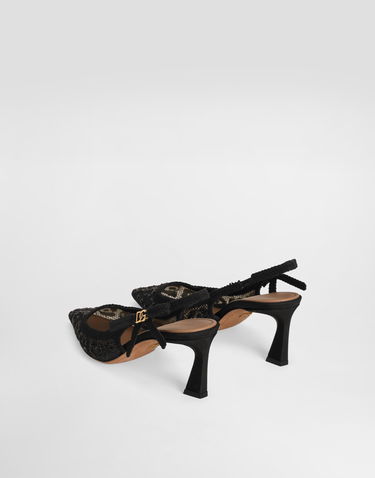 Doplnky Dolce & Gabbana Dolce & Gabbana Leopard-Design Lace Slingbacks with Rhinestones Čierna | CG0852A9S2680999, 2
