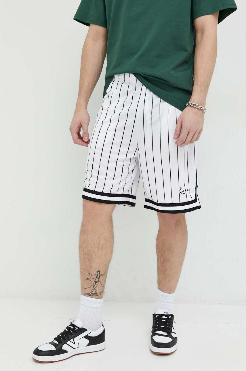 Šortky Karl Kani Small Signature Pinstripe Mesh Shorts Biela | 6014921, 0