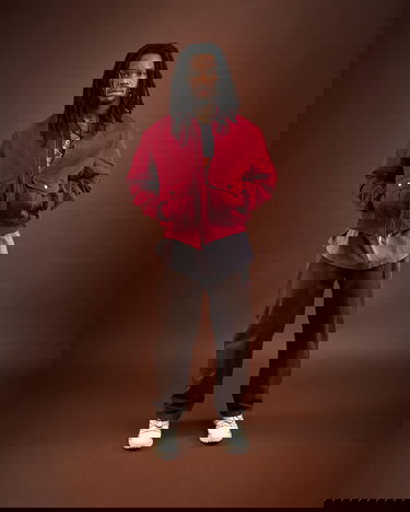 Bomber bunda Carhartt WIP Stanton Collared Full-Zip Bomber Jacket Červená | I035617.H806, 1