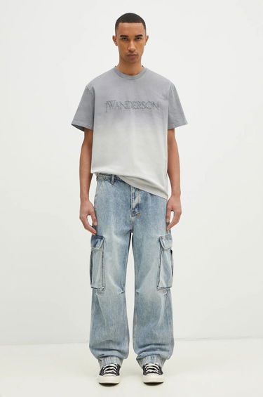 Tričko JW Anderson JW Anderson Logo Embroidery Gradient T-Shirt Šedá | JT0244.PG1551.929, 8