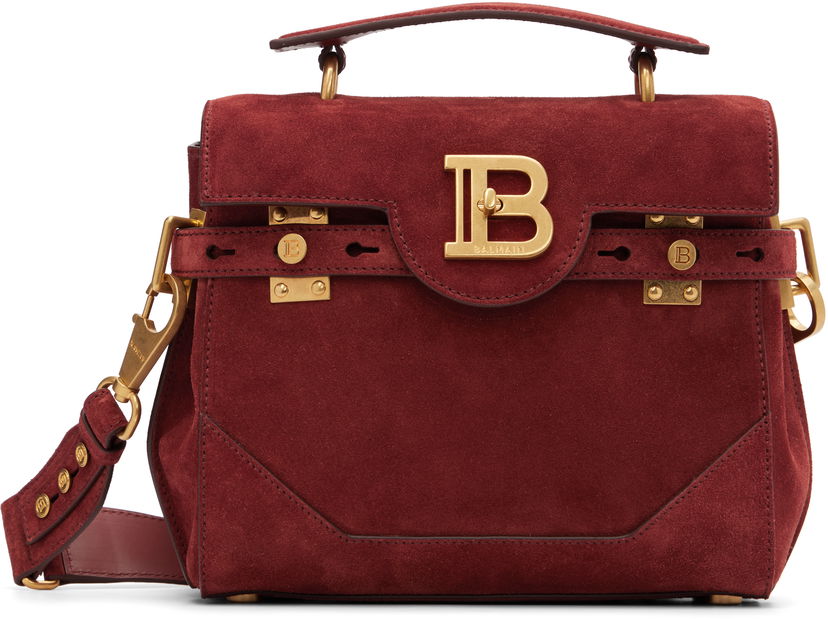 Kabelka Balmain Balmain B-Buzz 23 Suede Bag Vínová | FN0DB526LCRA