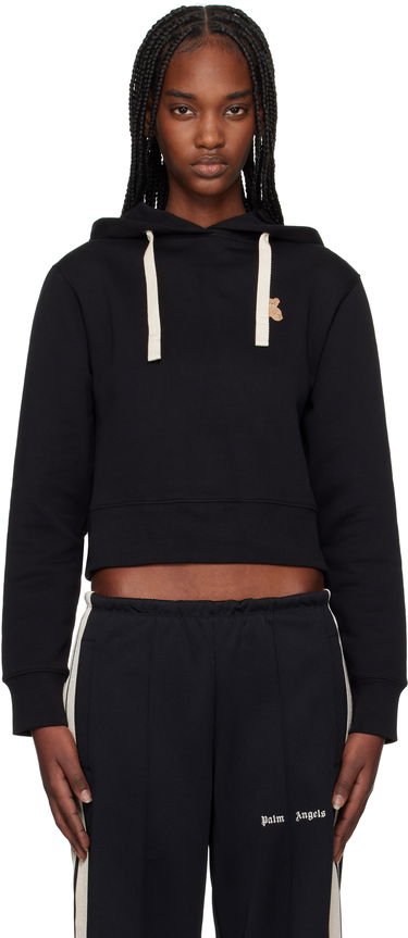 Mikina Palm Angels Palm Angels Cropped Hoodie with Bear Patch Čierna | PWBB075S25FLE0021060, 0