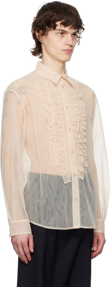 Košeľa Simone Rocha Simone Rocha Sheer Ruffle Bib Shirt Čierna | 5241 0069, 4