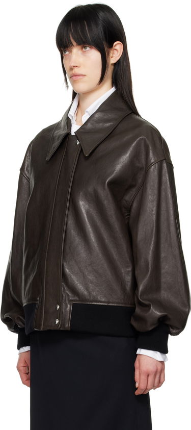 Bomber bunda Khaite Khaite Shelman Leather Jacket Hnedá | 6166729, 3