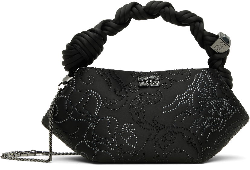 Kabelka GANNI Mini Bou Bag with Braided Handle and Crystal Embellishments Čierna | A7167