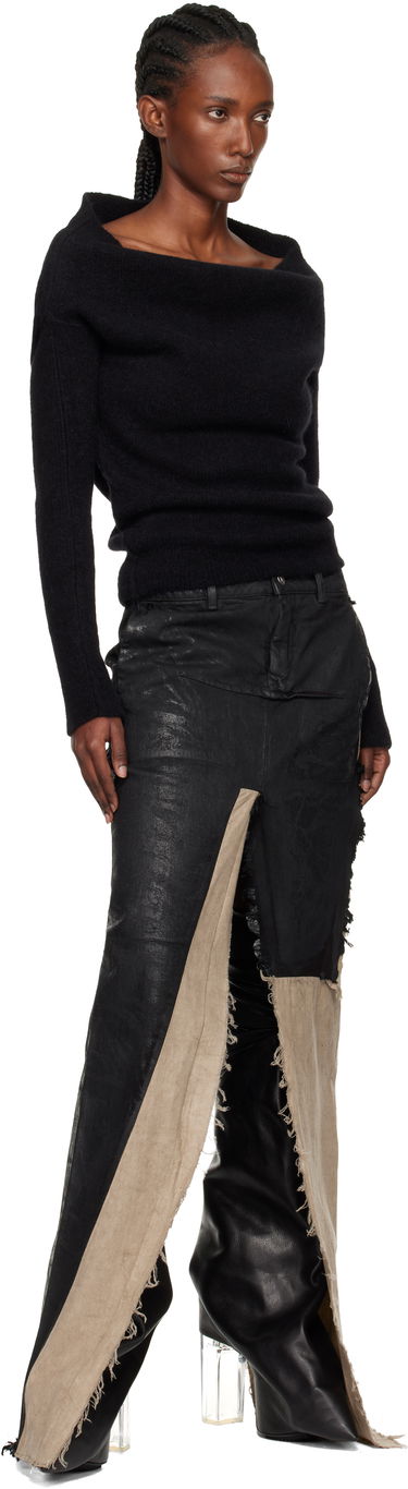 Sveter Rick Owens Rick Owens Concordians Runway Draped Neck Long Sleeve Sweater Čierna | RO02E4675 KWP, 3