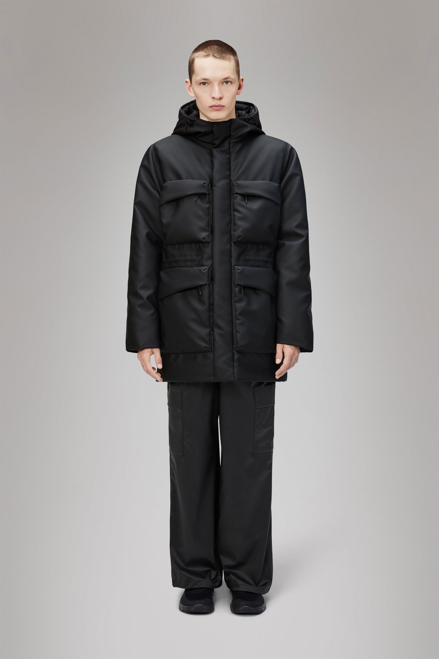 Parka Rains Long Insulated Cargo Jacket Čierna | 15930\01, 1