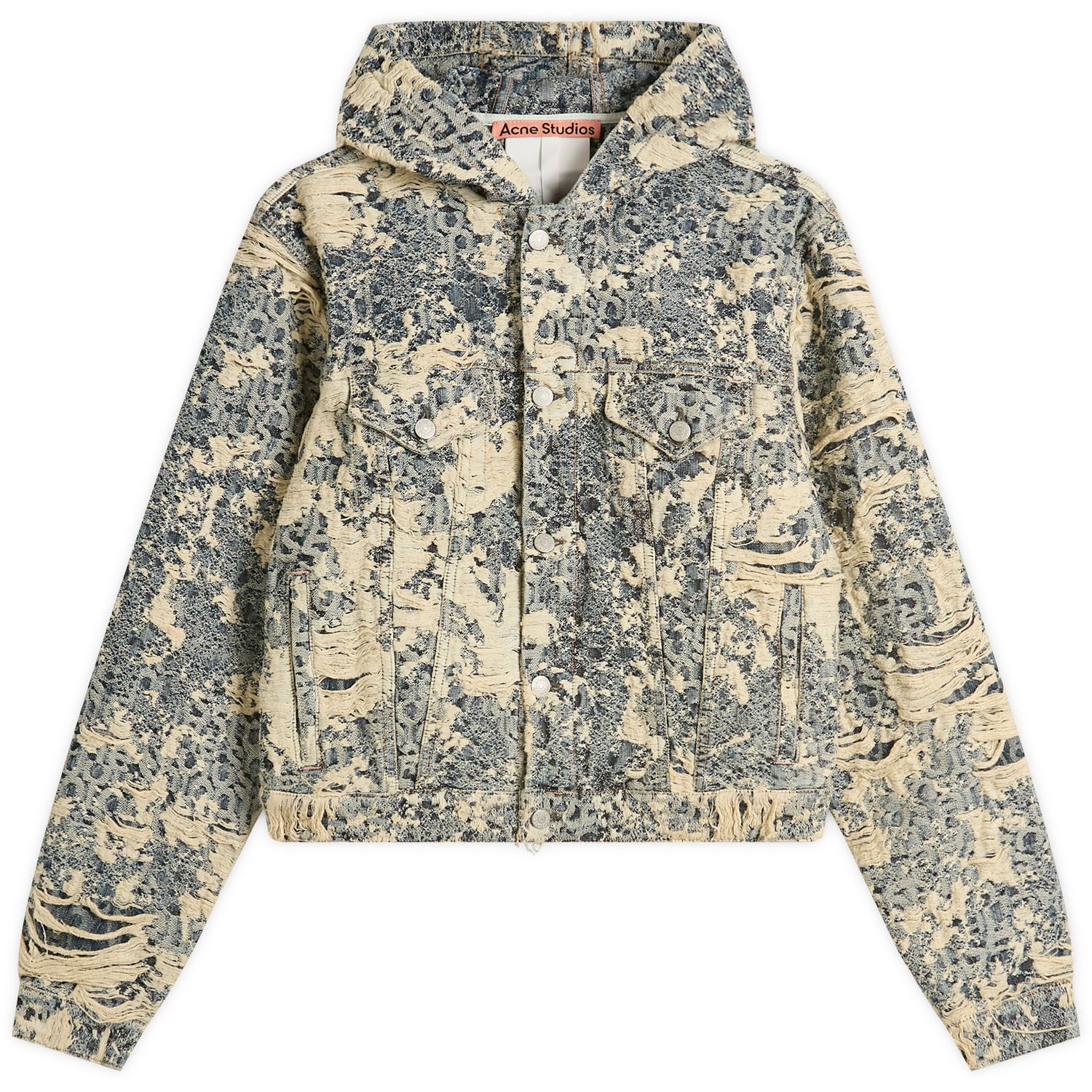 Bunda Acne Studios Distressed Monogram Hooded Denim Jacket Béžová | C90202-863, 0