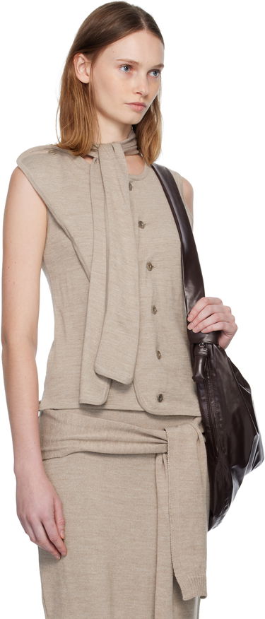 Sveter LEMAIRE Asymmetrical Sleeveless Cardigan Hnedá | TO1485 LK087, 4