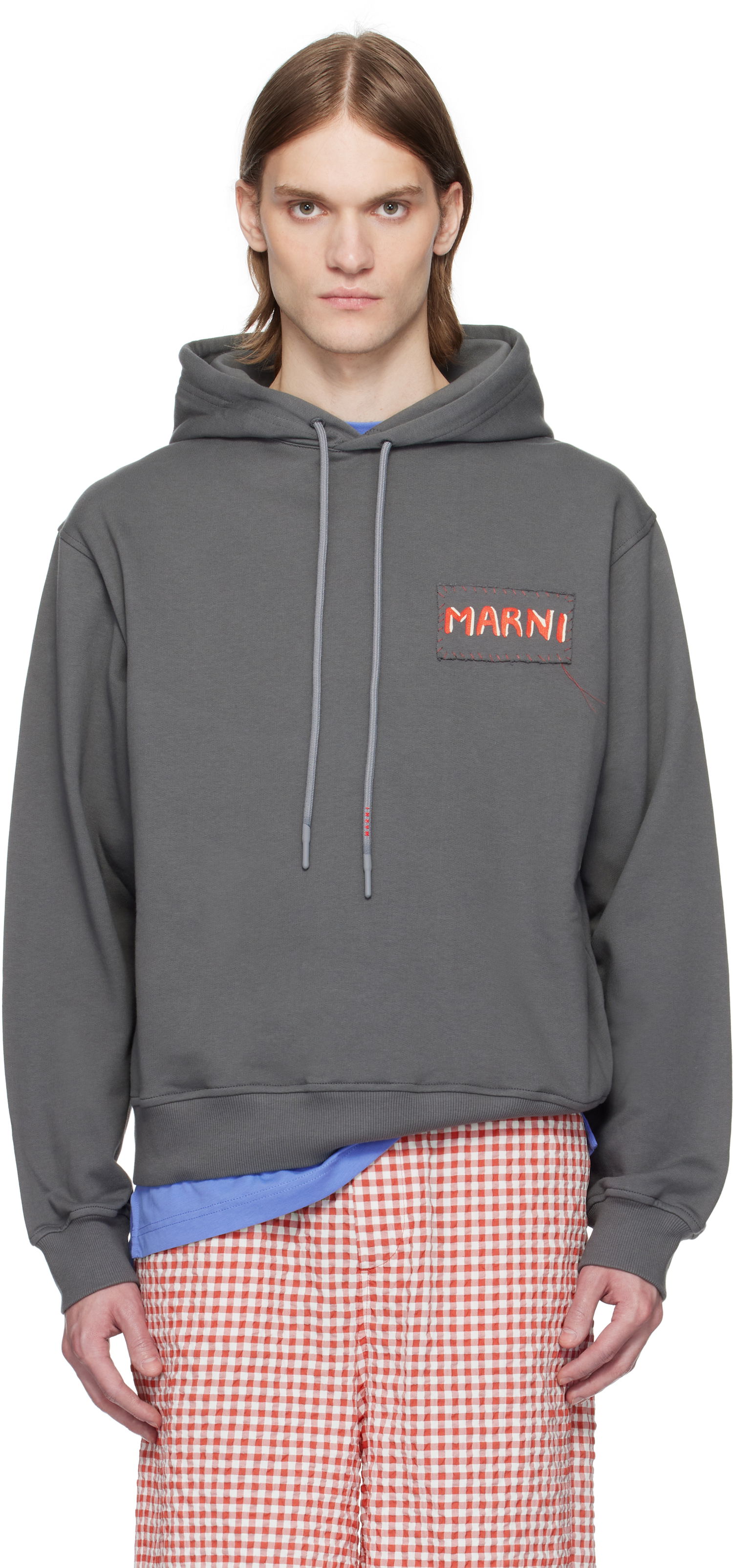 Mikina Marni Marni Loopback Cotton Jersey Hoodie Šedá | FUMU0137X0 UTC275, 0