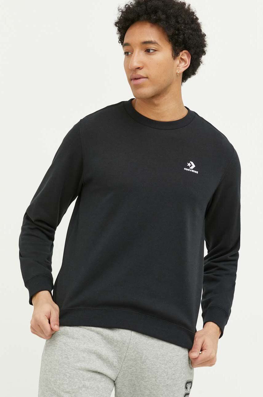 Mikina Converse Go-To Embroidered Star Chevron Standard Fit Crew Sweatshirt Čierna | 10023861.A02, 0