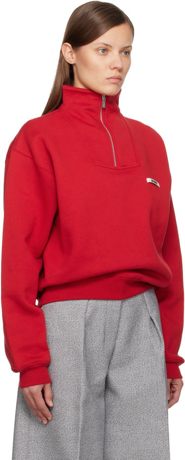 Mikina Jacquemus 'Le Camionneur Gros Grain' Quarter-Zip High-Neck Sweatshirt Hnedá | 25HSSW00210AJ00174, 4