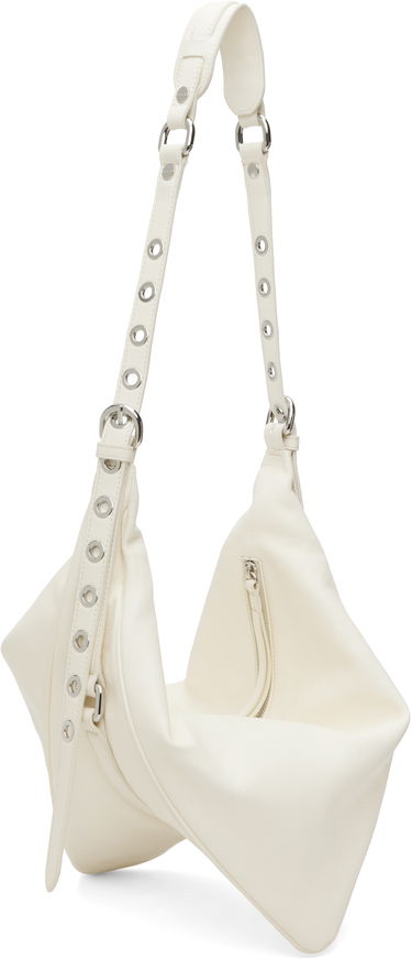 Taška cez rameno BY FAR BY FAR Trayana Washed Leather Shoulder Bag Biela | MWBSB063LL034WH020PL, 2