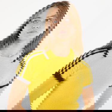 Polo tričko adidas Performance Cali Knitted Cropped Short-Sleeve Polo Top Žltá | KC6533, 1