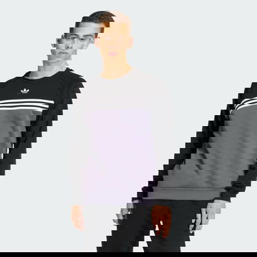 Mikina adidas Performance Colorblock Crewneck Sweatshirt with Stripes Šedá | KE2133, 0