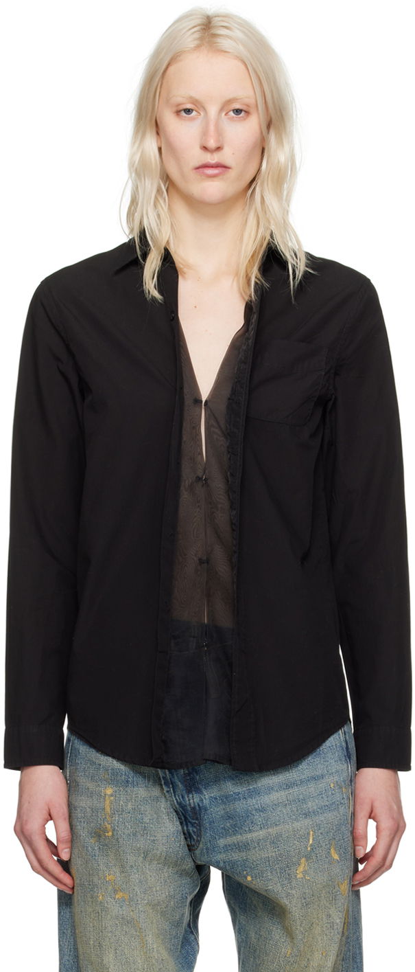 Košeľa R13 R13 Foldout Shirt Čierna | R13WR246-R340B, 0