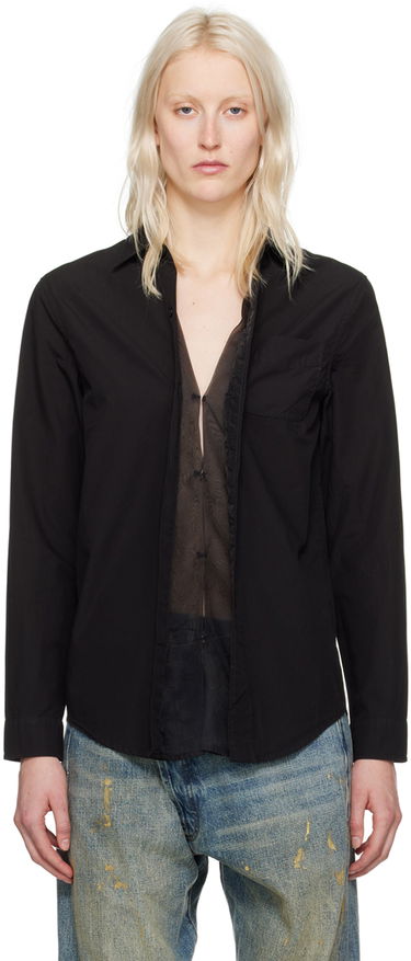 Košeľa R13 R13 Foldout Shirt Čierna | R13WR246-R340B, 0