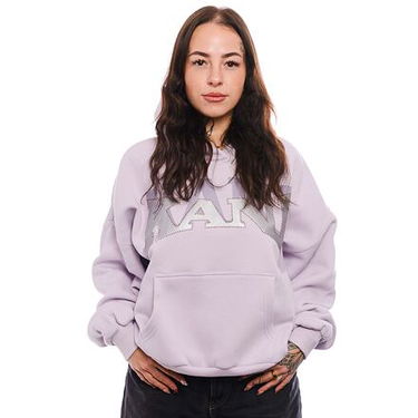 Mikina Karl Kani Woven Signature Glitter OS Hoodie Fialová | KK61210049, 0