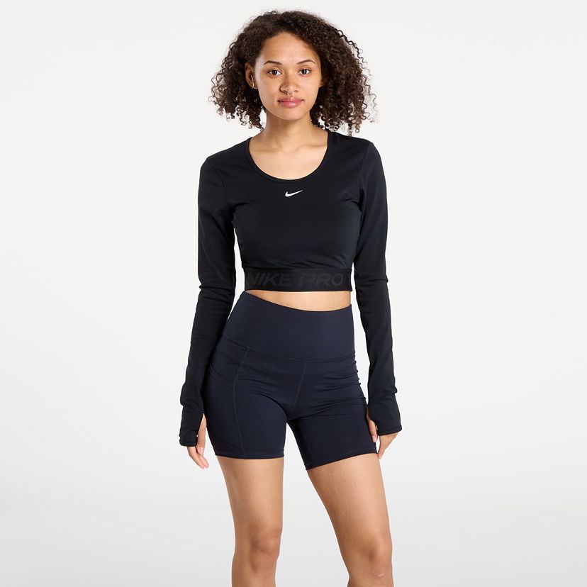 Crop Top Nike Pro Dri-FIT Cropped Long-Sleeve Top Čierna | HV9992-010